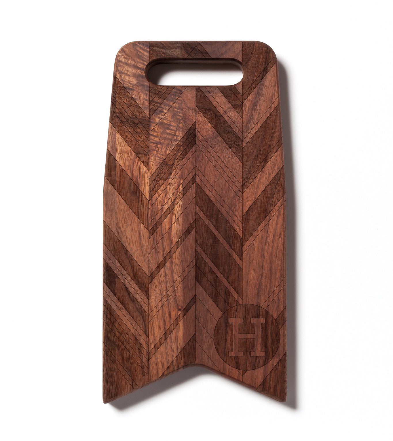 Monogram & Herringbone Pattern: 12x6 Cutting Board